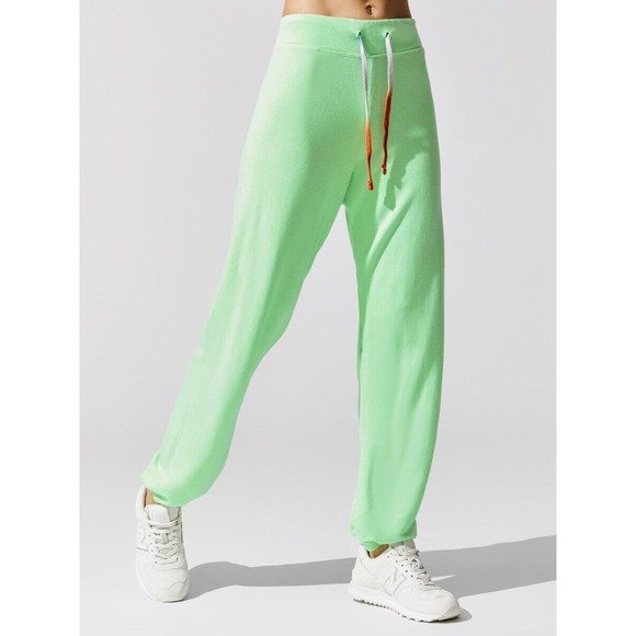 Sundry Women's Size 1 Small Sweatpants in Pigment Pop Lime Green Activewear, NWT - Picture 1 of 6